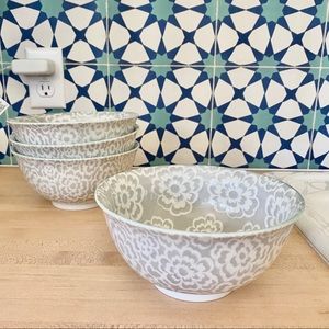 Set of 4 West Elm Large Bowls